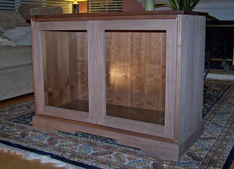 Doors installed on lower cabinet