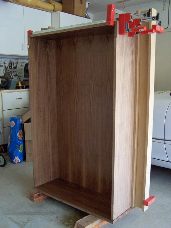 Upper cabinet in clamps