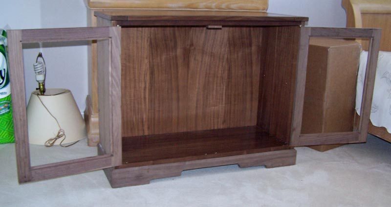 Cabinet with doors open