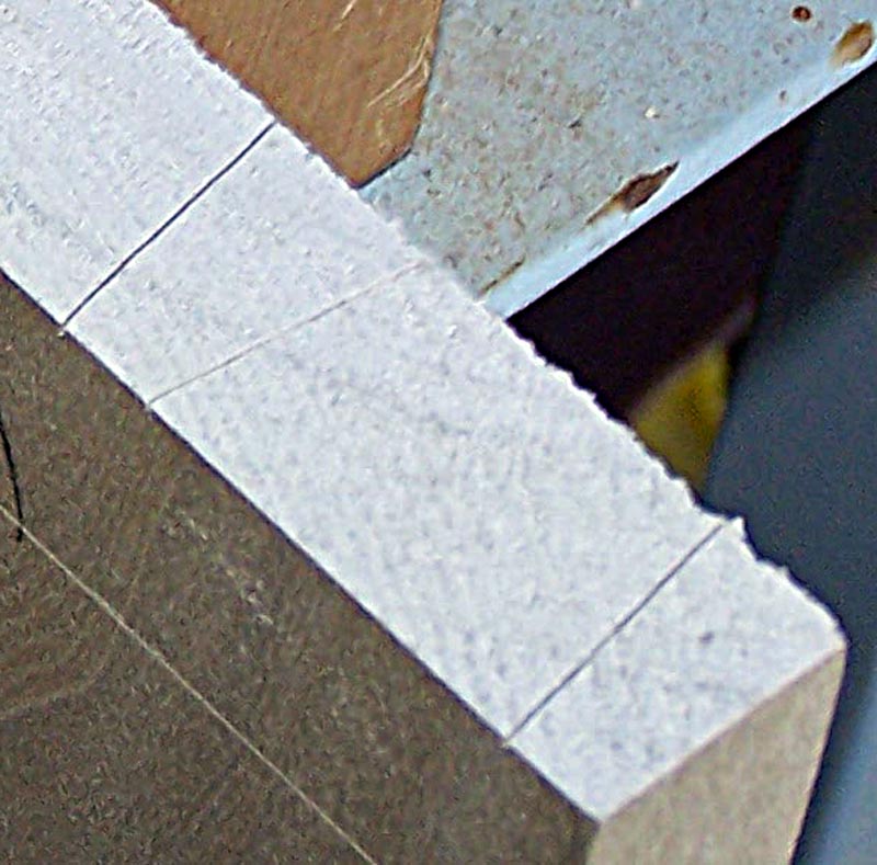 Close up of pin board marks