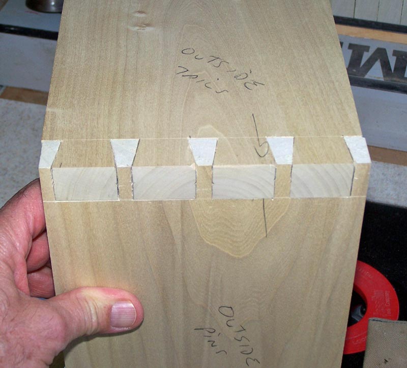 The finished through dovetails