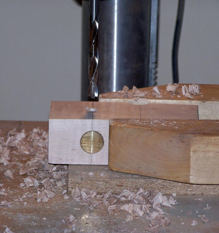 Drilling the hole for the handle