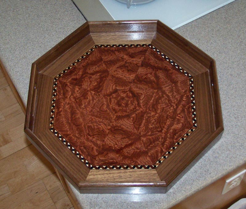 Curly bubinga tray